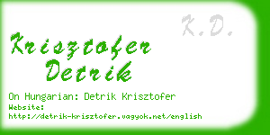 krisztofer detrik business card